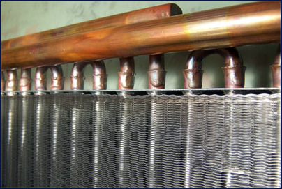 Multiple copper tubes silver brazed by MSI Automation's proprietary induction brazing technology.